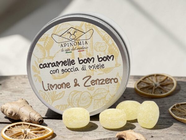 Caramelle LIMONE e ZENZERO con goccia di miele