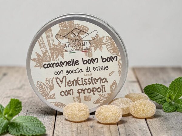 Caramelle MENTISSIMA con goccia di miele e propoli